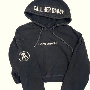 Call Her Daddy - I Am Unwell Black Cropped Sweatshirt (Size Small)